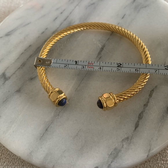 Gold Stainless Steel & Blue Stone  Women's Bracelet - Picture 3 of 3